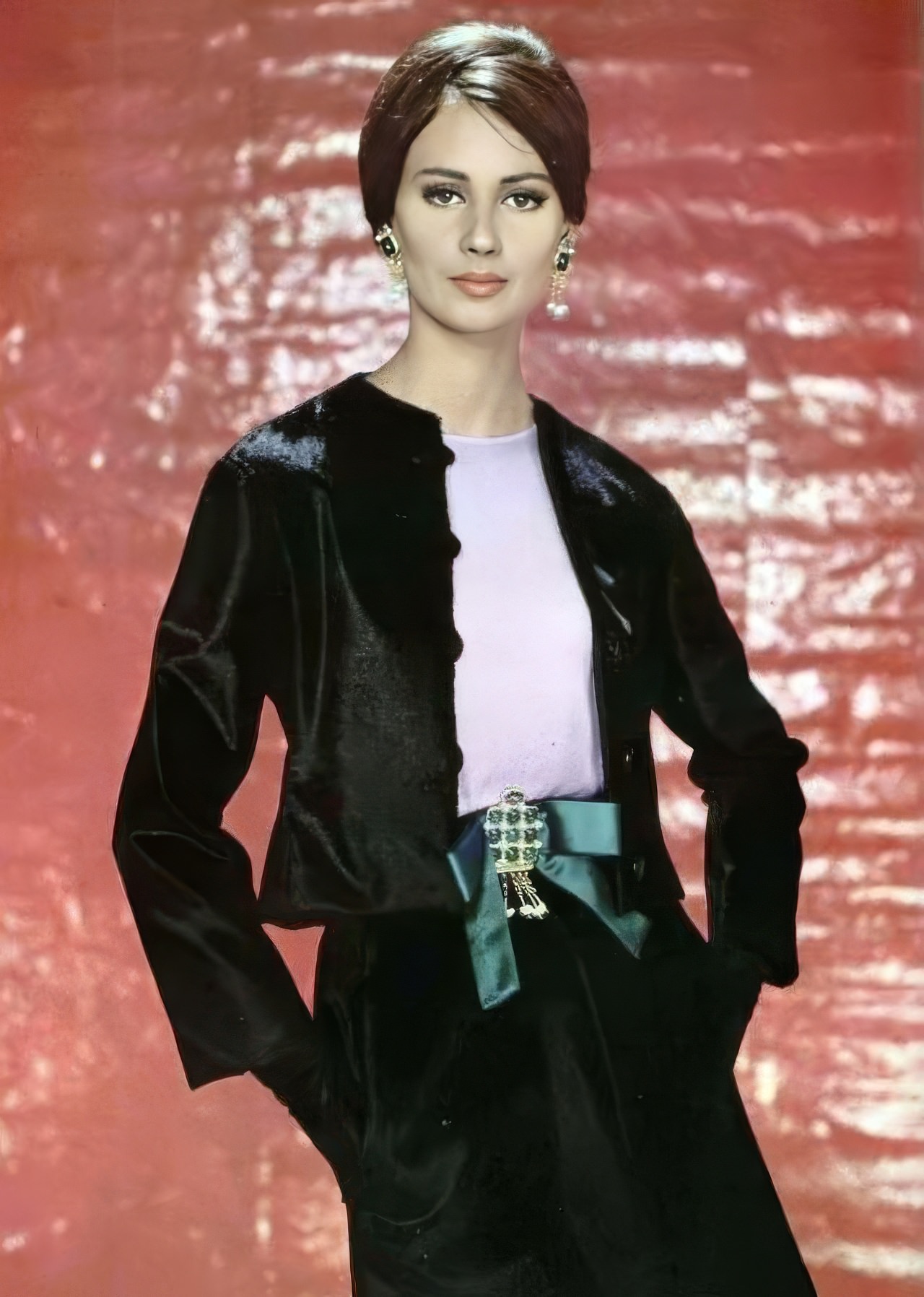 Katherine Pastrie In A Velvet Dinner Suit By Christian Dior, L'Officiel, 1962.