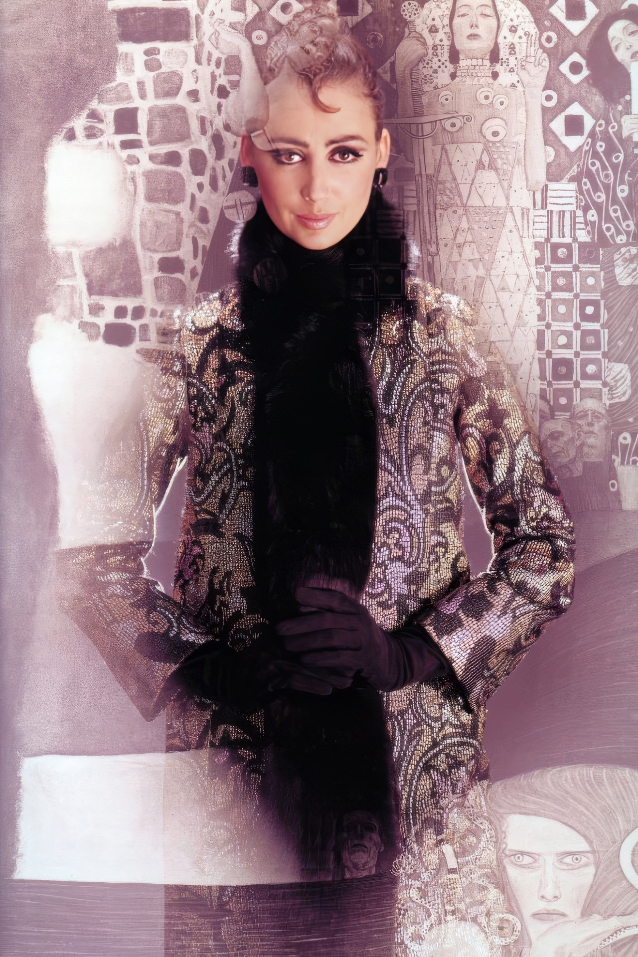 Katherine Pastrie In An Evening Coat By Dior, Vogue, 1965.