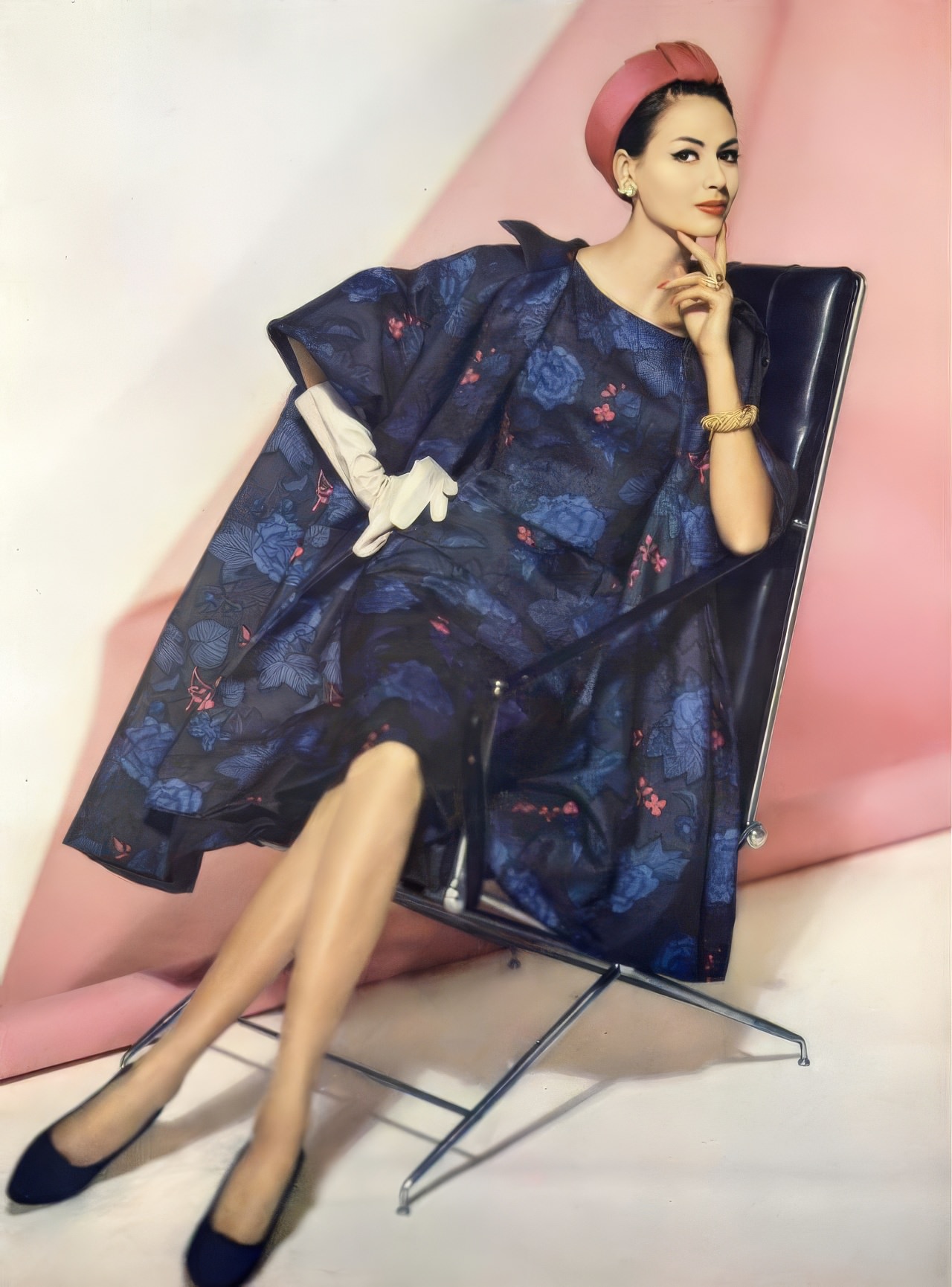 Katherine Pastrie In A Silk Coat And Dress By Ben Zuckerman, Vogue, February 1, 1960.