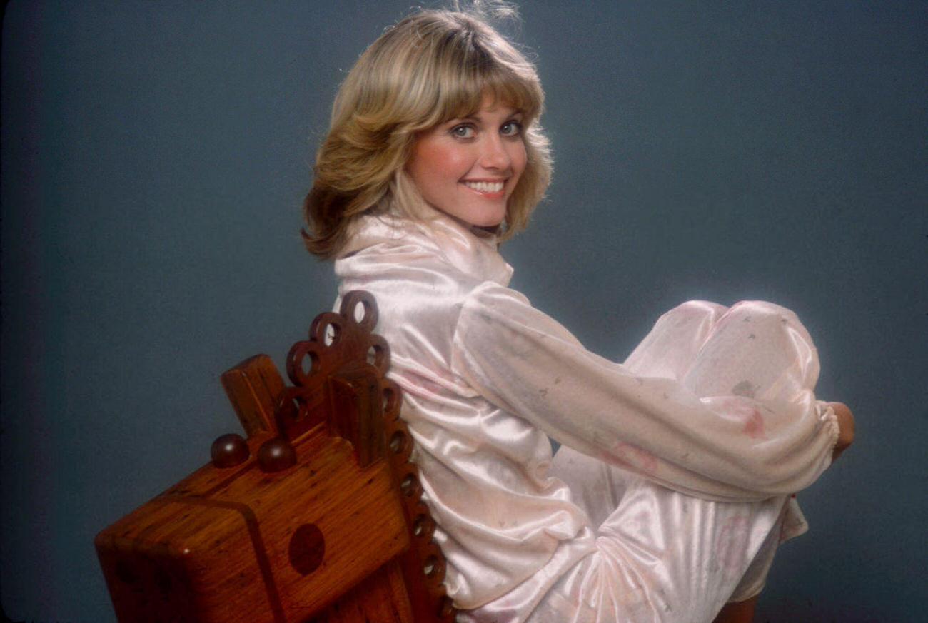 Olivia Newton-John Posed With A Rocking Horse For 'A Special Olivia Newton-John', 1976.