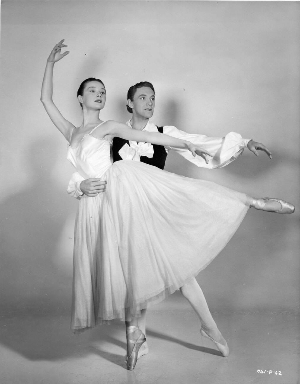 Audrey Hepburn And John Field In A Ballet Pose For Secret People, 1952.