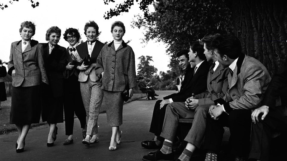 Teddy Boys Admiring The View On Clapham Common, 1954.