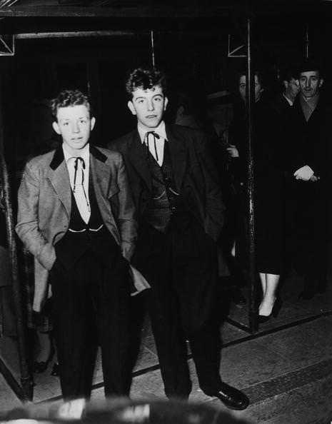 Two Original 1954 Teddy Boys In Kingston Upon Thames.