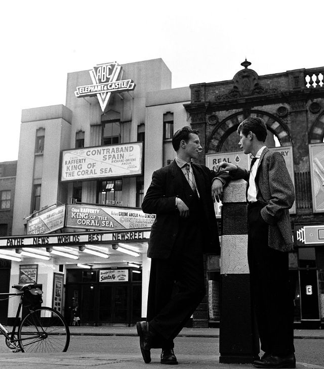 Teddy Boys Near The Elephant And Castle Abc Cinema, 1955.