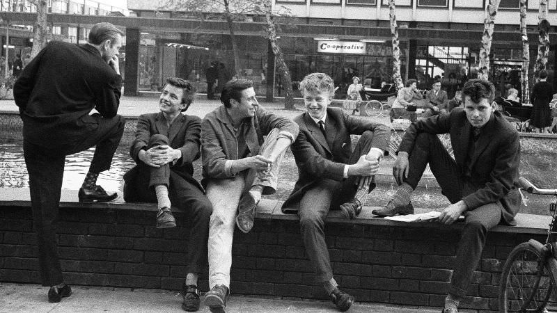 Boys Of Stevenage Battling Boredom In The Town Square, October 1959.