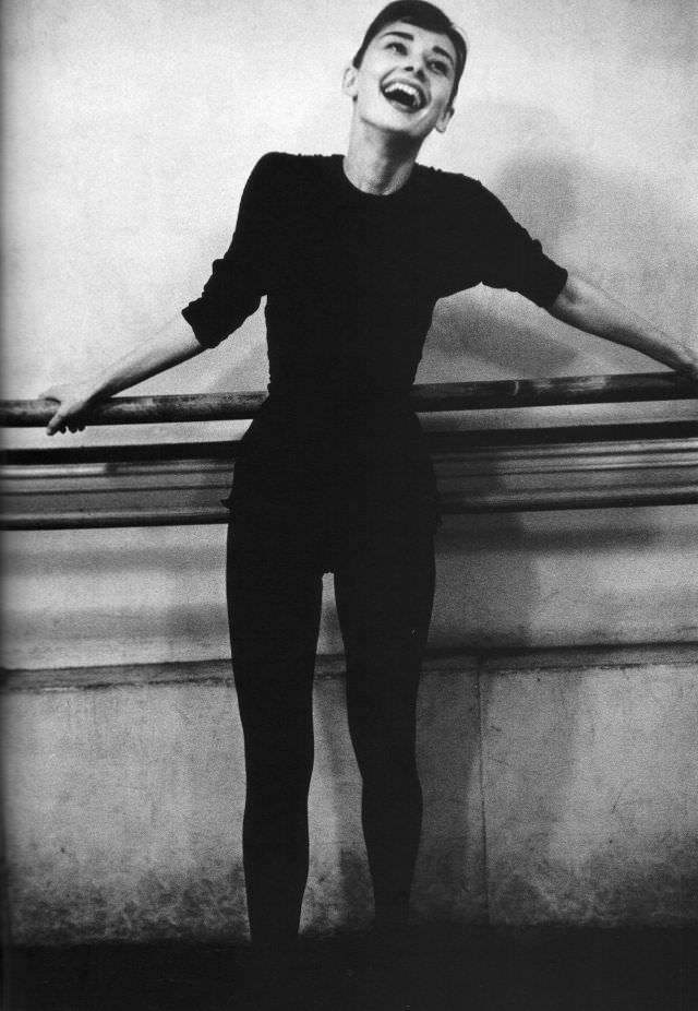 Audrey Hepburn During Ballet Rehearsal For The Film &Amp;Quot;Funny Face&Amp;Quot;, Photo By David Seymour, Paris, 1956
