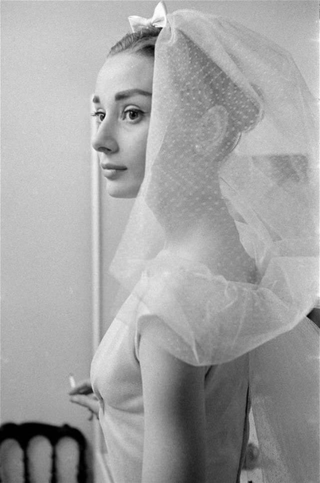 Audrey Hepburn In Wedding Dress By Givenchy For The Film &Amp;Quot;Funny Face&Amp;Quot;, Photo By David Seymour, 1956