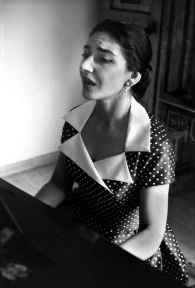 Maria Callas At The Piano Rehearsing, David Seymour, Rome, 1956