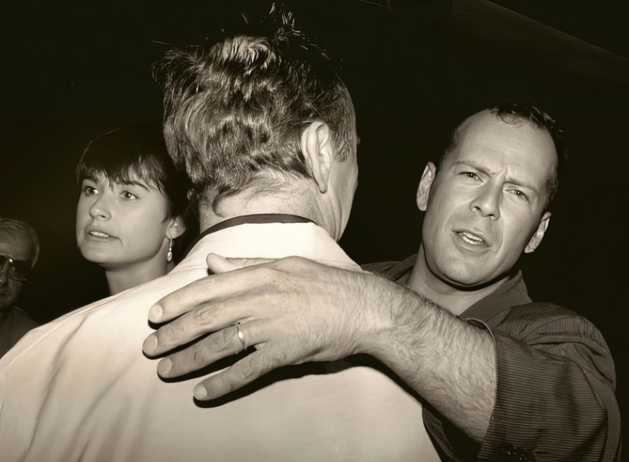Bruce Willis Saying &Amp;Quot;Don'T Take My Fucking Picture.&Amp;Quot; Stephen Jerrome Was Shooting At A Private Party Hosted By Vanity Fair; The Only Photographer In The Room. That'S Demi On The Left.
