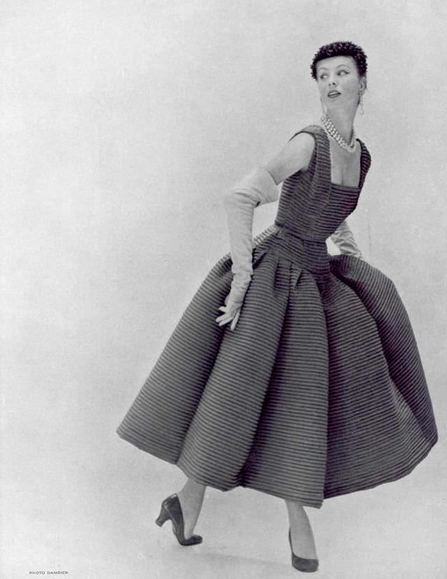 Suzy Parker In Cocktail Dress By Jacques Heim, Photo By Georges Dambier, 1953