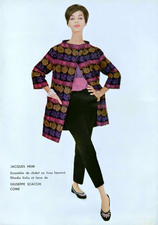 Jacky Mazel In At-Home Ensemble By Jacques Heim, Photo By Philippe Pottier, 1959