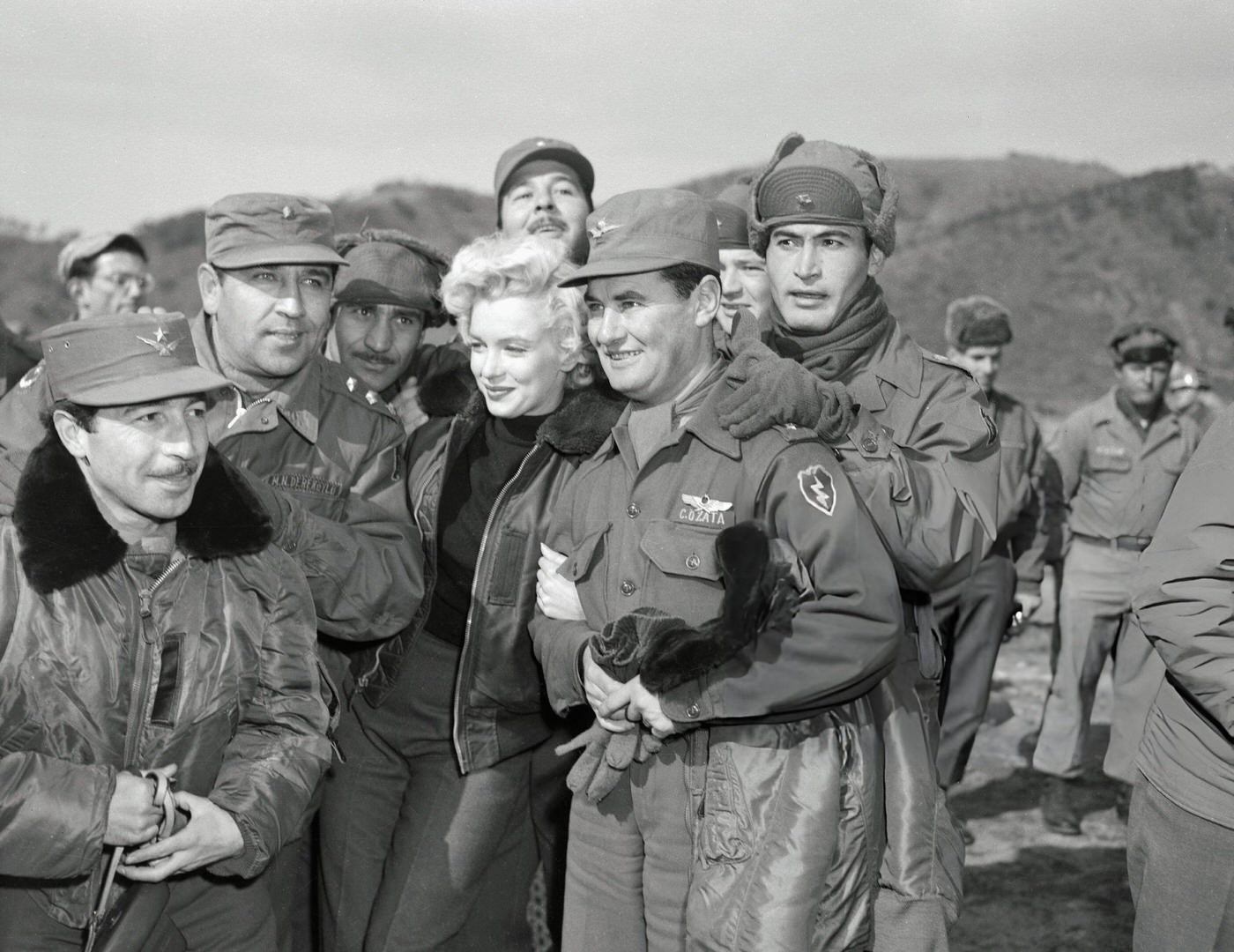Marilyn Monroe Visiting Servicemen In Korea, 1950S.
