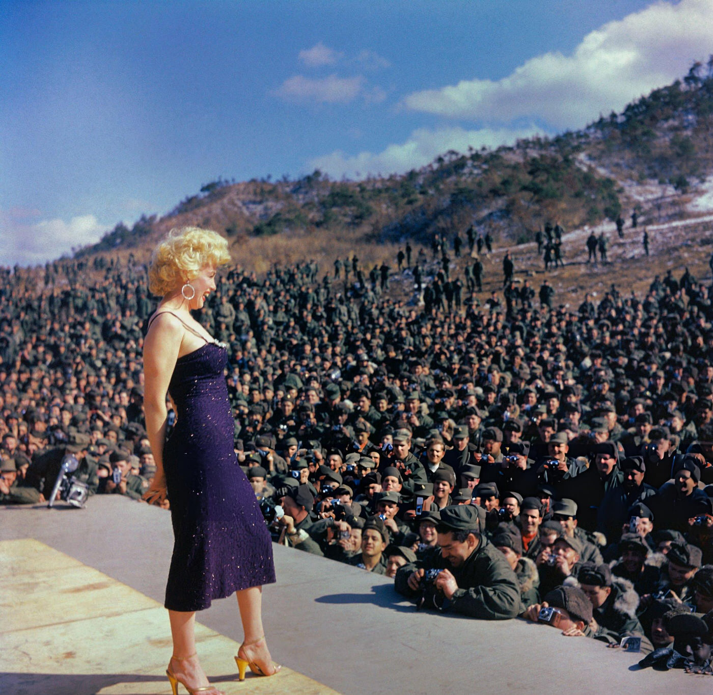 Marilyn Monroe Performs For American Troops In Korea, 1954.