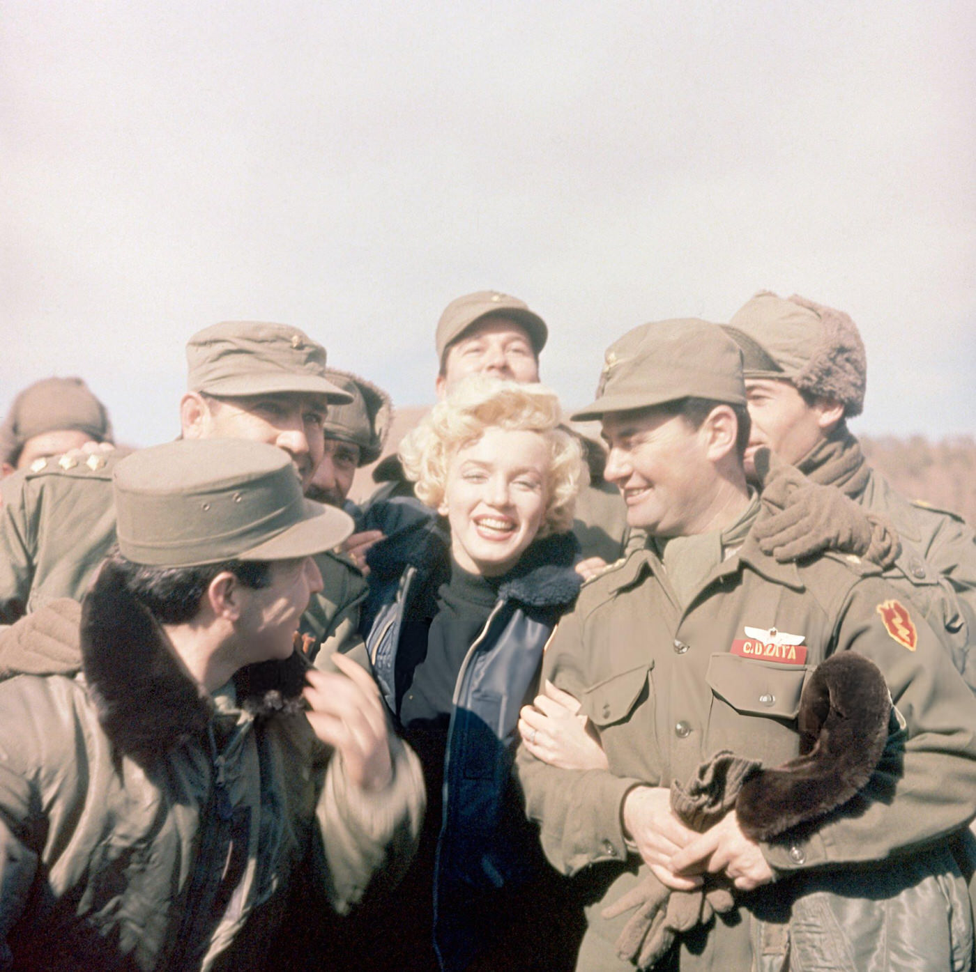 Marilyn Monroe Entertains A Group Of Soldiers, 1950S.