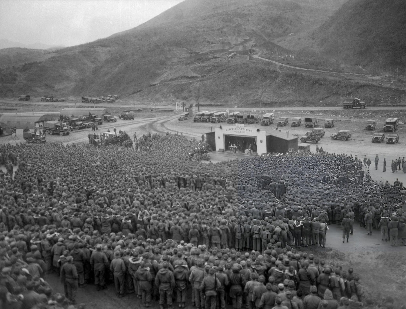 Marilyn Monroe Entertaining The Troops, 1954.