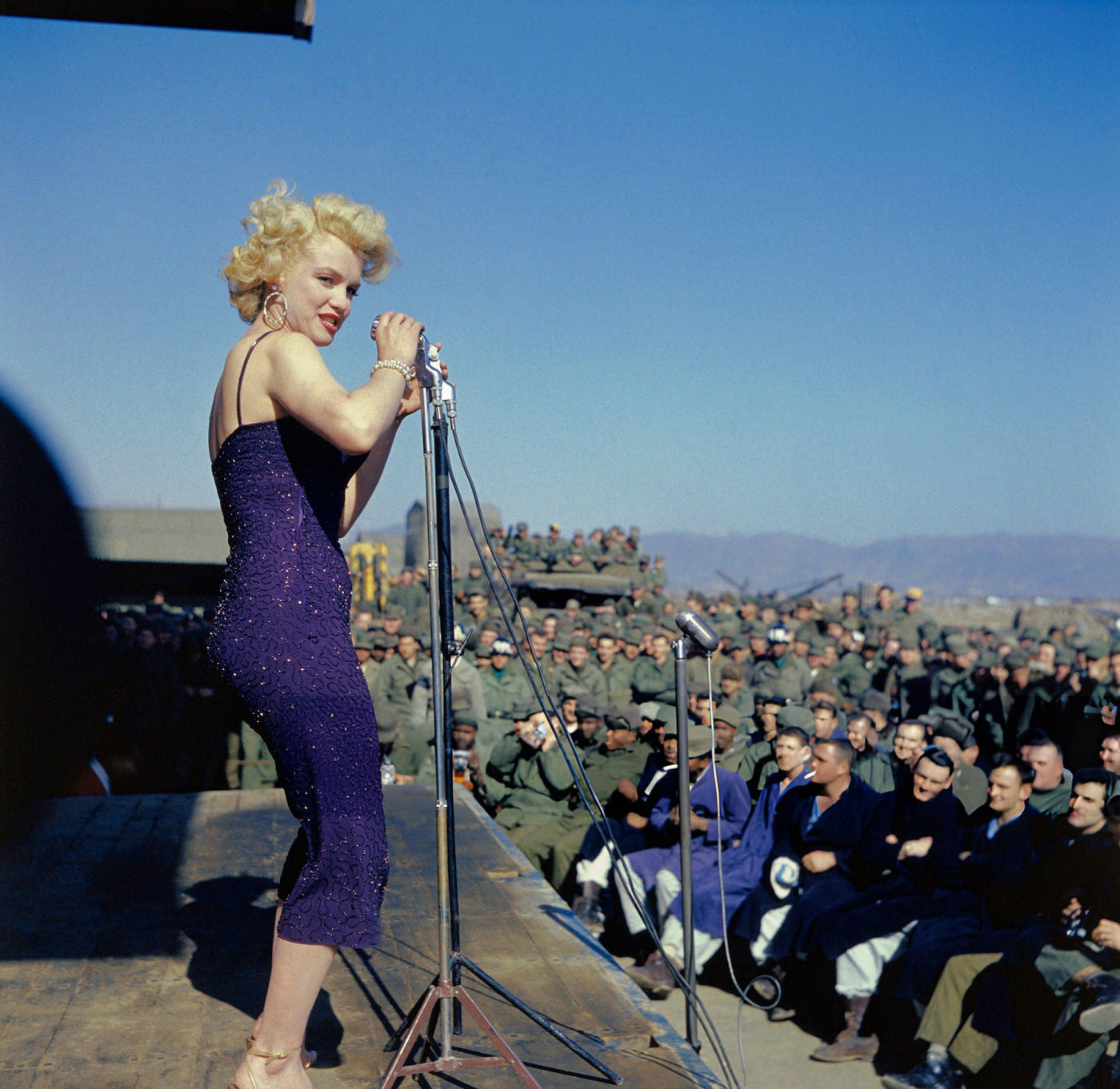 Marilyn Monroe Entertains Troops In Korea, 1954.