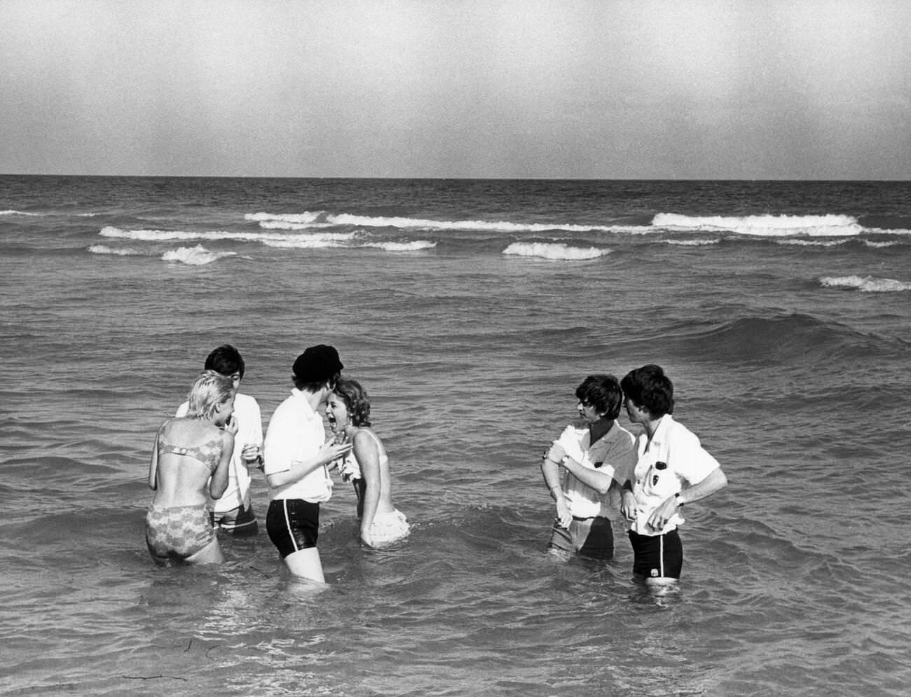 The Beatles Swimming In Miami With Some Female Admirers, 1964.