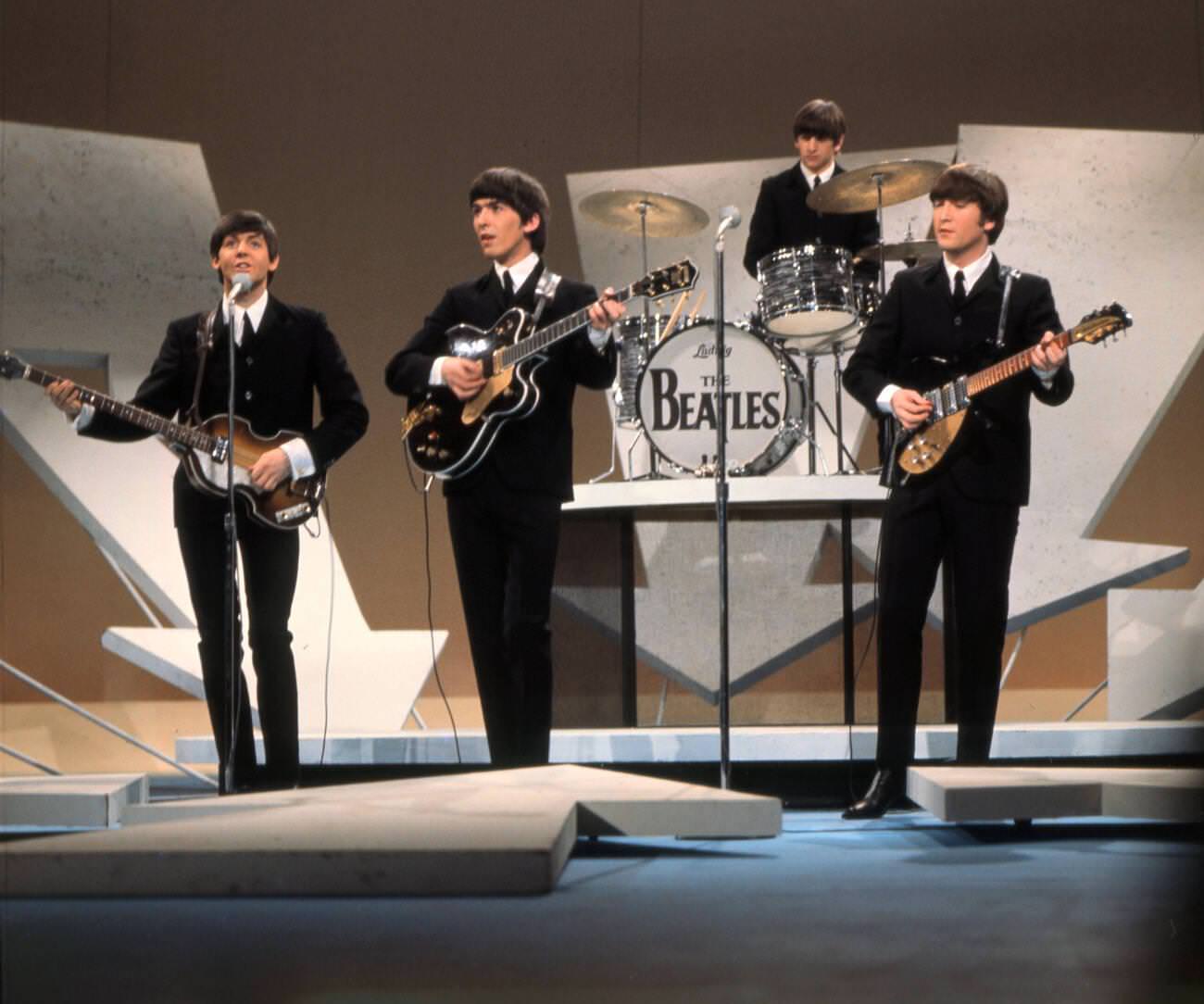 The Beatles On The Ed Sullivan Show In America, 1964.