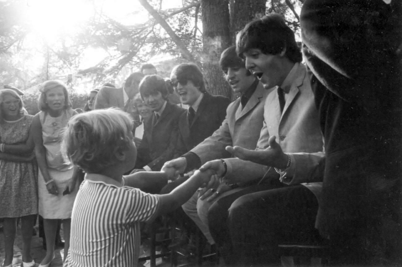 The Beatles Meeting Fans In Beverly Hills, Hollywood, California, 1964.