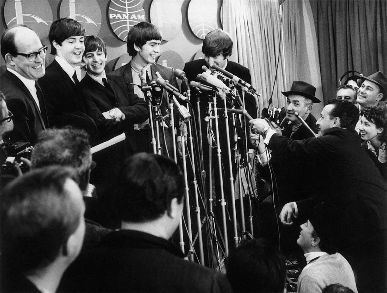 The Beatles News Press Conference At The Kennedy Airport, 1964.