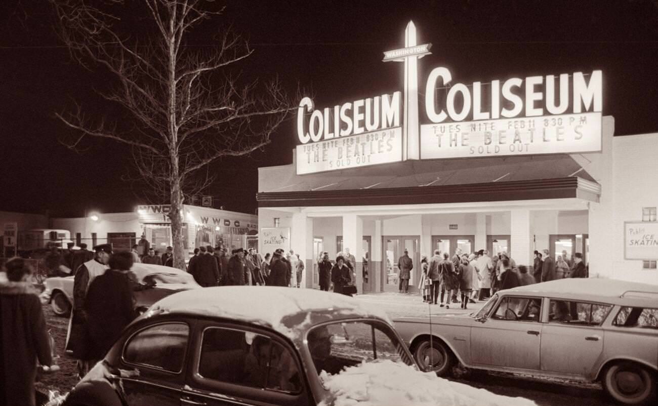 The Beatles Played Their Legendary First American Concert, Which Was Sold Out, At The Washington Coliseum, 1964. The Coliseum Was Next Door To Wwdc, The First Us Radio Station To Play A Beatles Record.