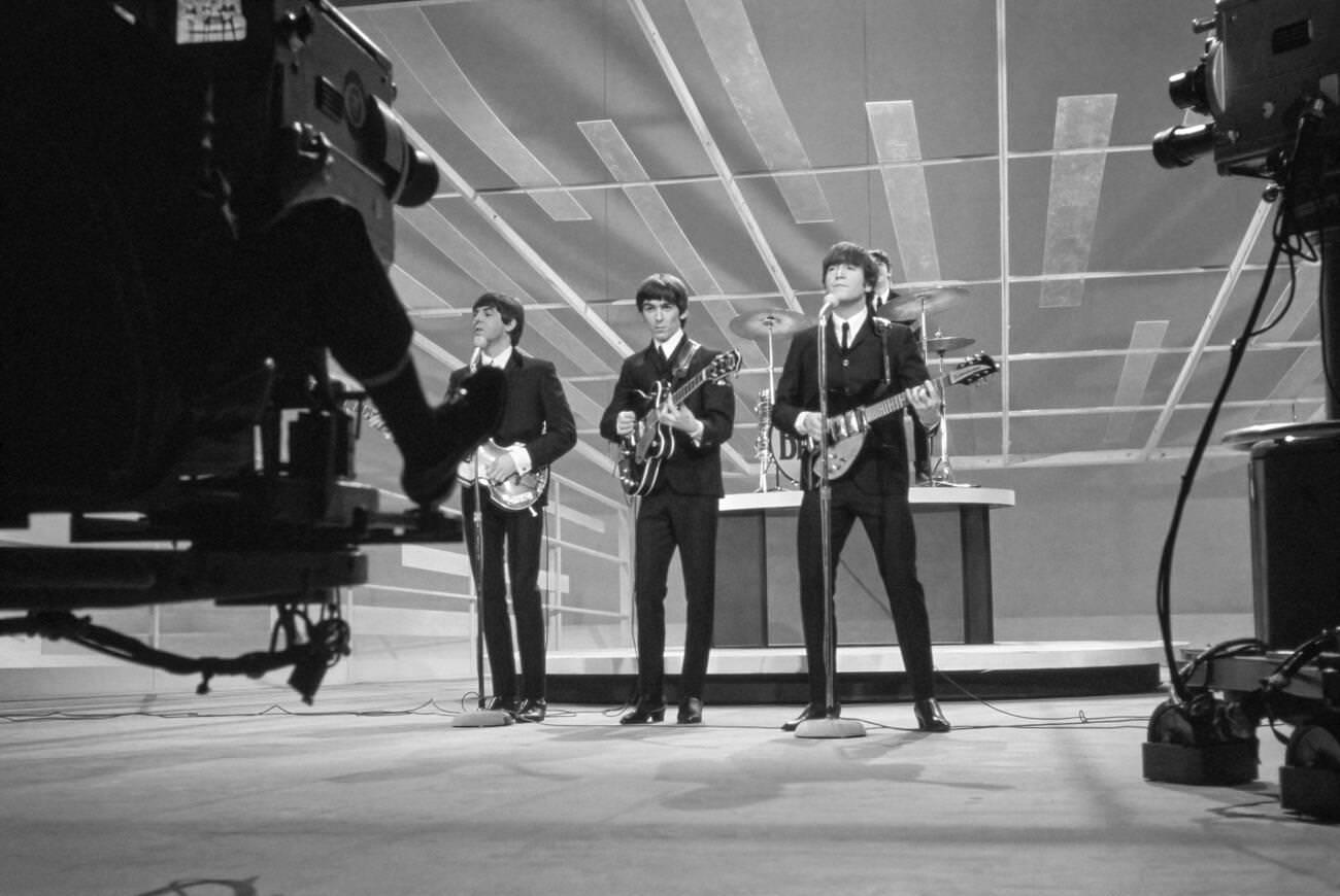 The Beatles Performing On The Ed Sullivan Show, 1964.