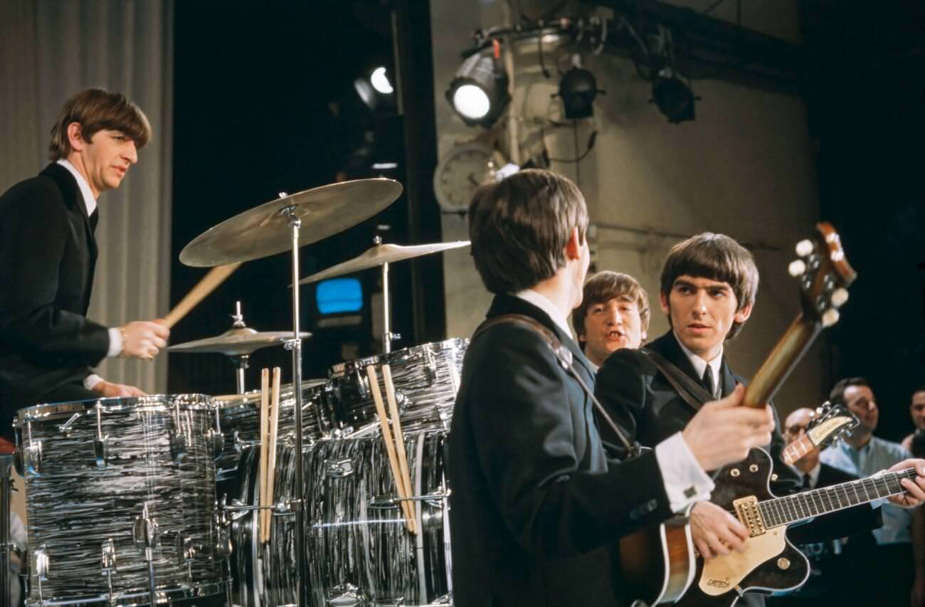 The Beatles Performing On The Ed Sullivan Show, 1964.