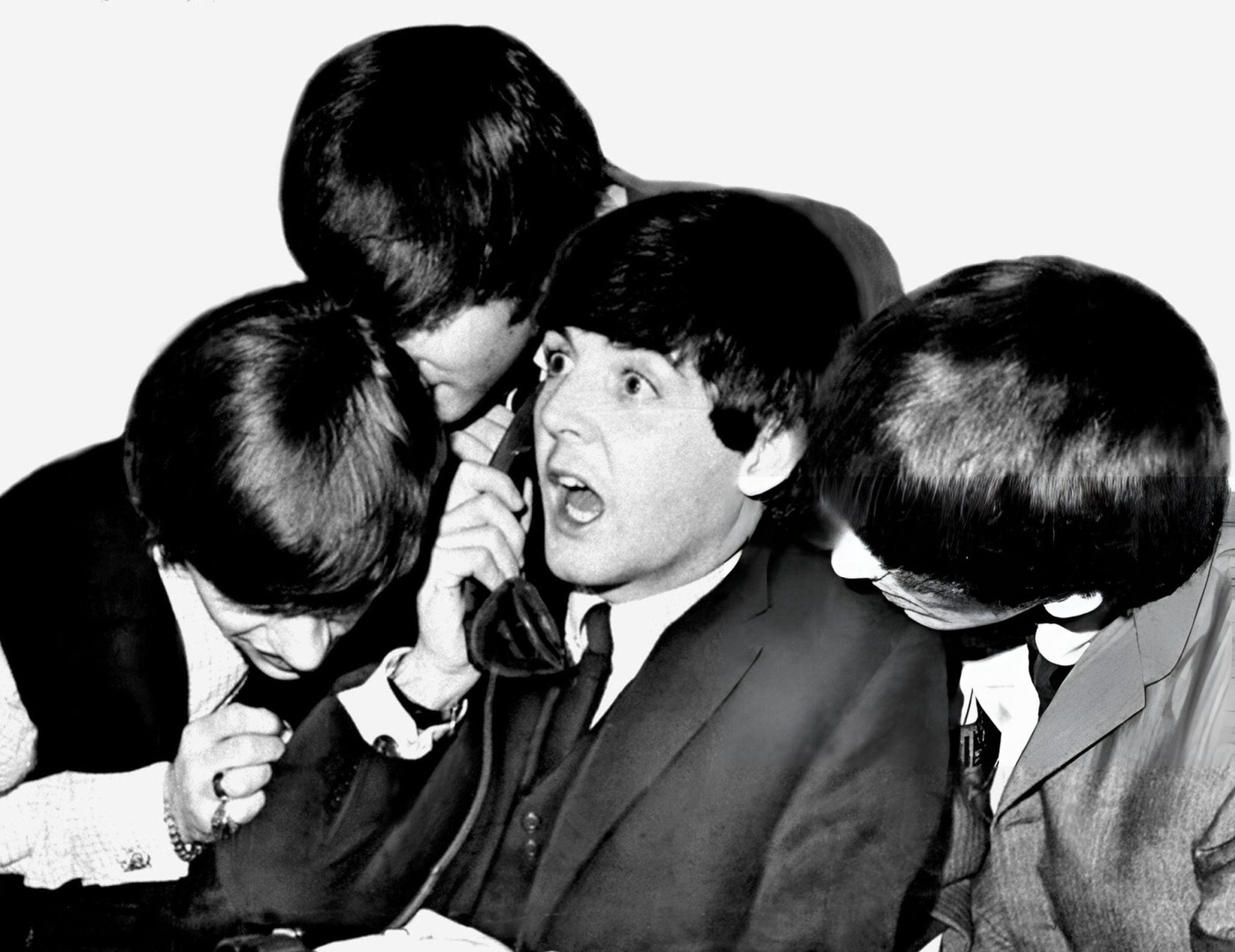 Ringo Starr, John Lennon, Paul Mccartney, And George Harrison At The Plaza Hotel, 1964.