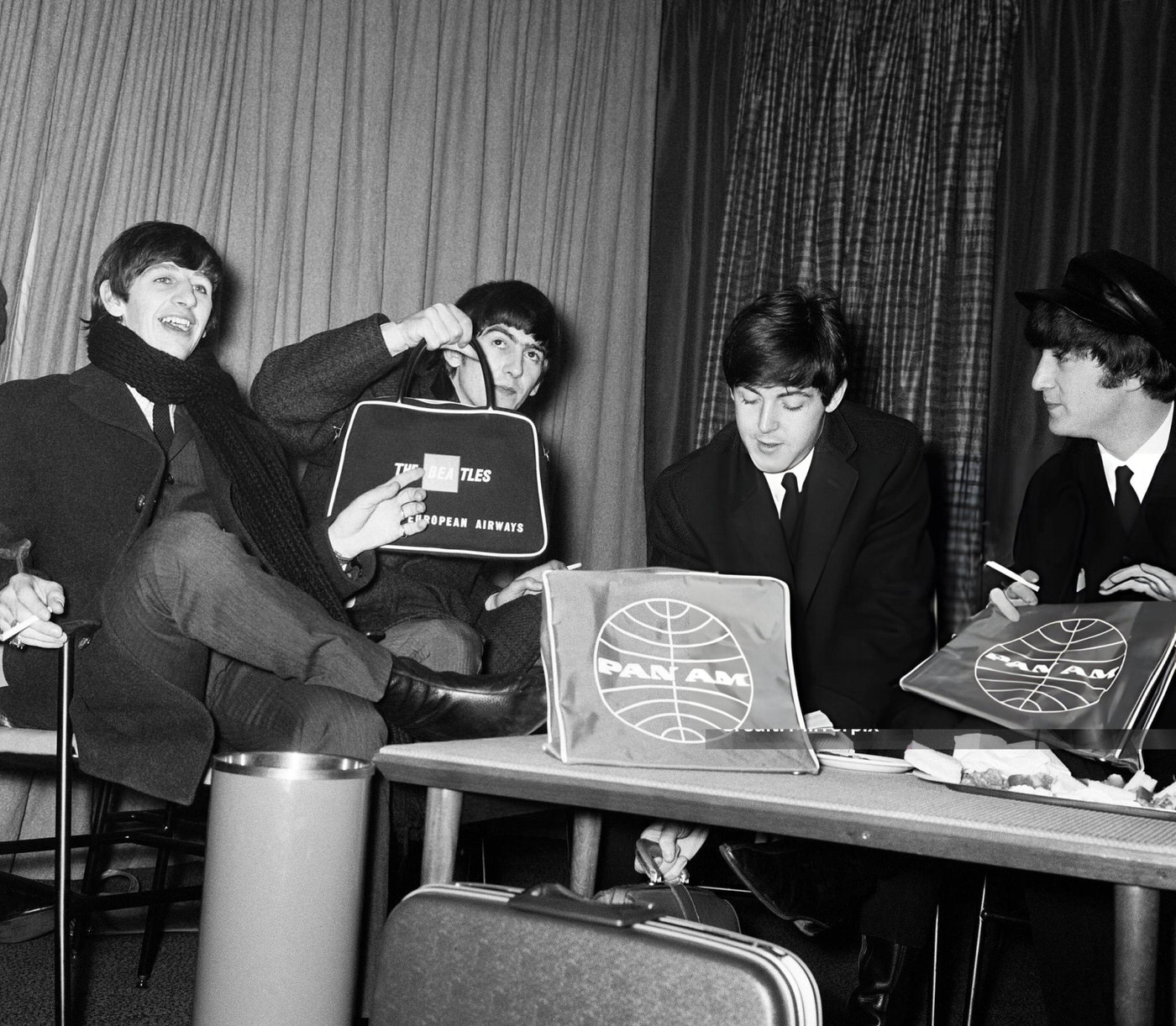 The Beatles Photocall At London Heathrow Airport, 1964.