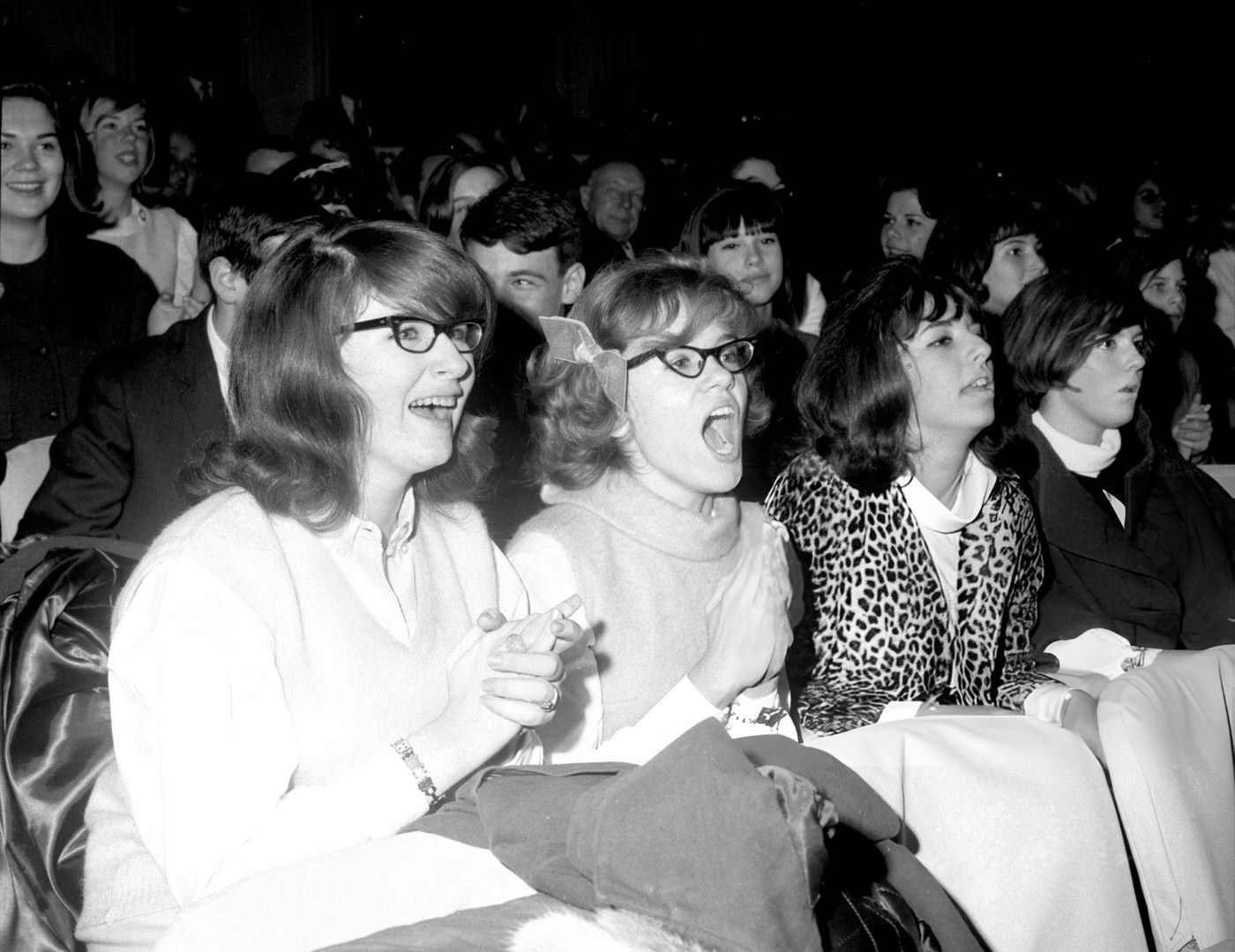 Thrilled Fans Clap And Cheer On Their Beatles In Cbs Studio, 1964.