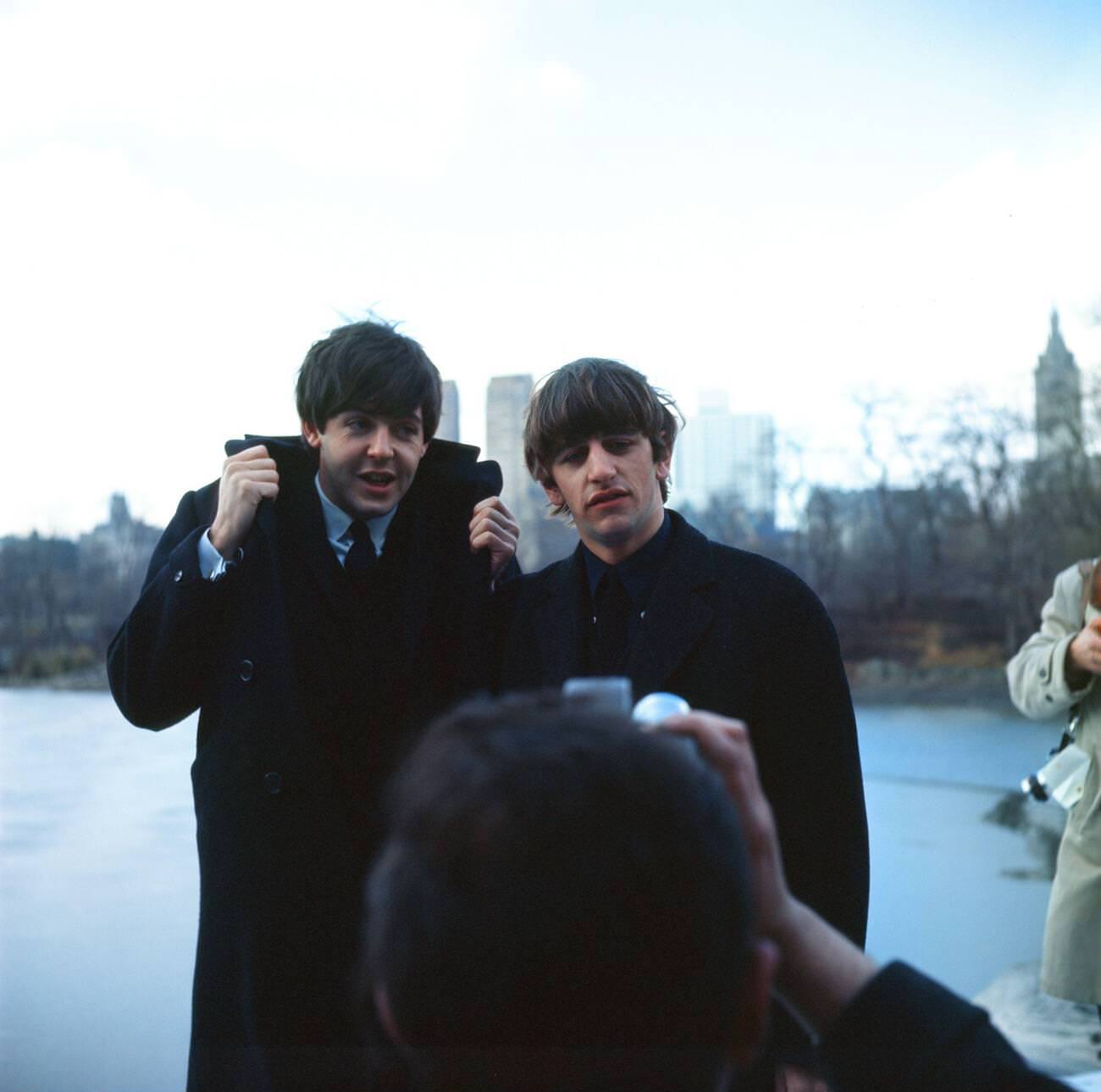 Beatles Paul Mccartney And Ringo Starr In New York During The Beatles Tour, 1964.