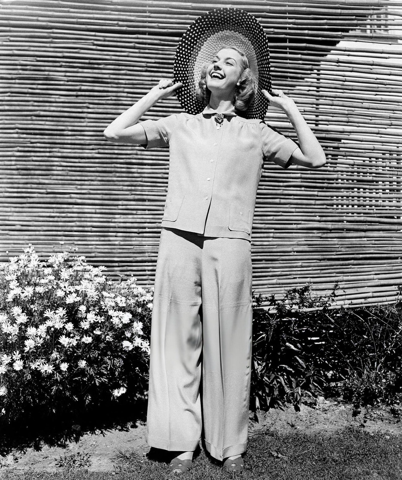 Anita Louise Poses In The Yard In Los Angeles, California, Circa 1940.