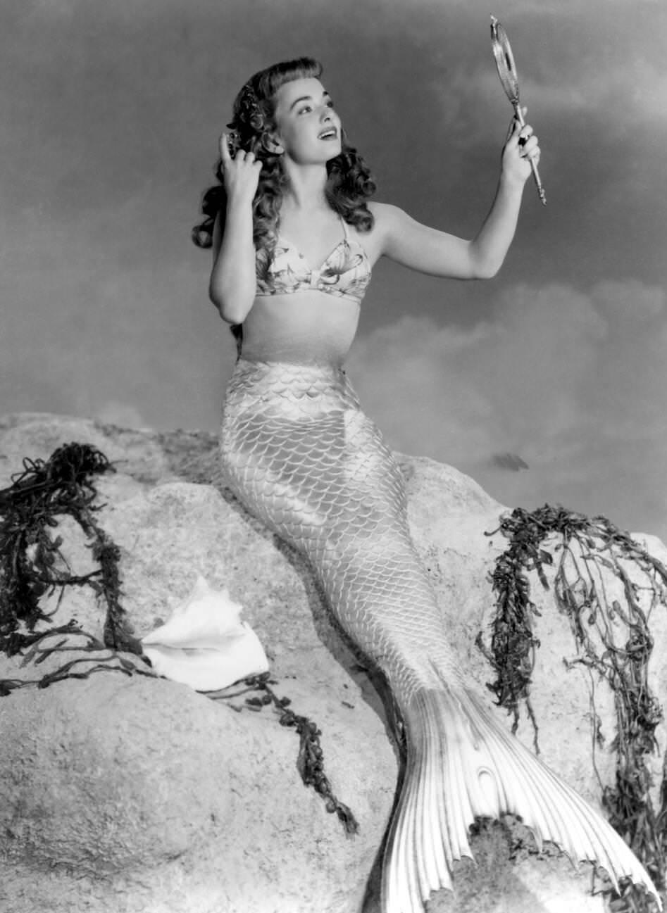 Photo From &Amp;Quot;Mr. Peabody And The Mermaid&Amp;Quot; Starring William Powell And Ann Blyth, 1948.