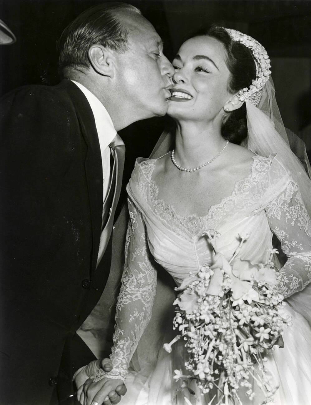 Jack Benny And Ann Blyth, Ann Blyth And James Mcnulty At Their Wedding In Hollywood, California.