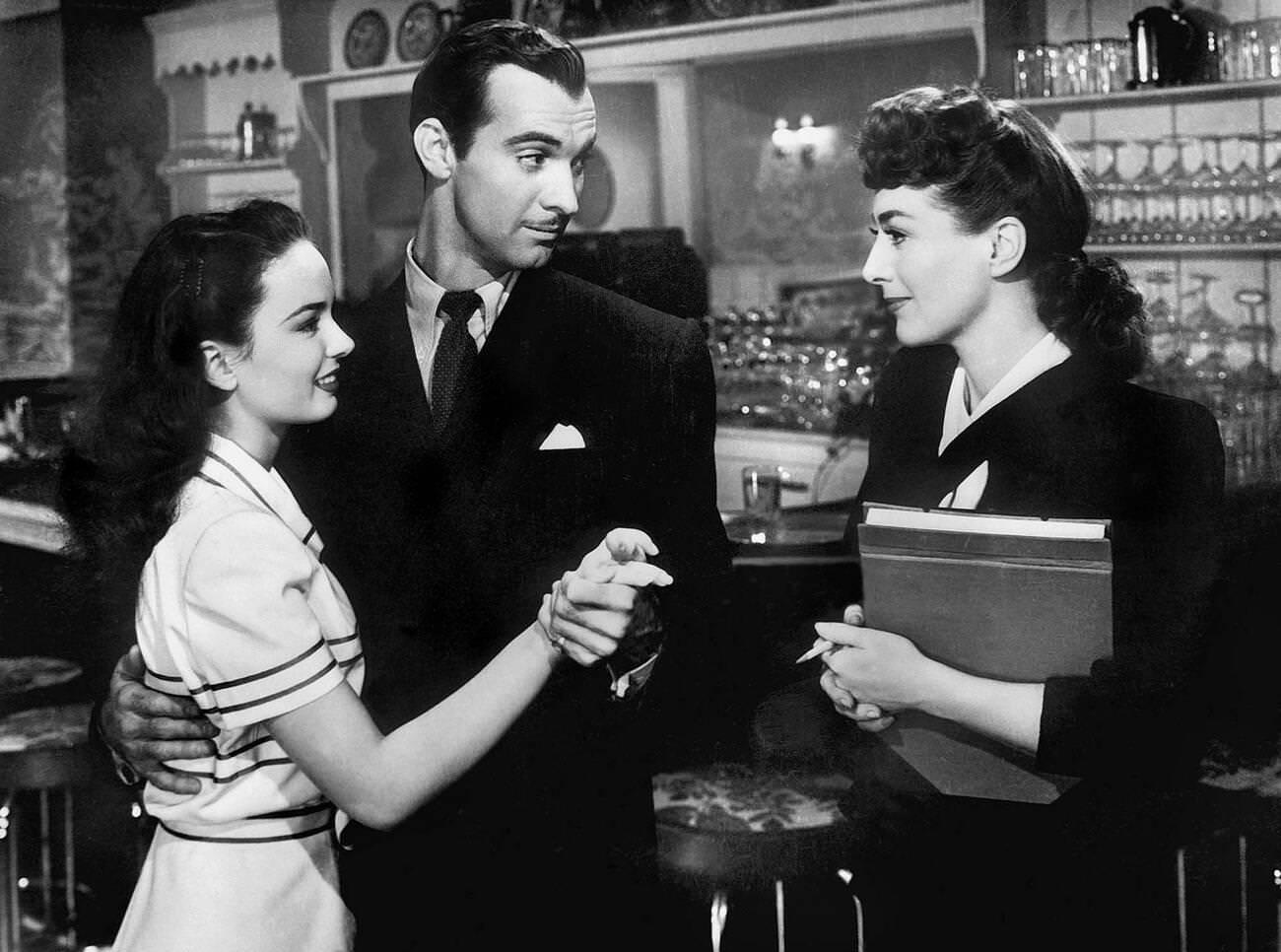 Ann Blyth, Zachary Scott, And Joan Crawford In &Amp;Quot;Mildred Pierce&Amp;Quot;, 1945.