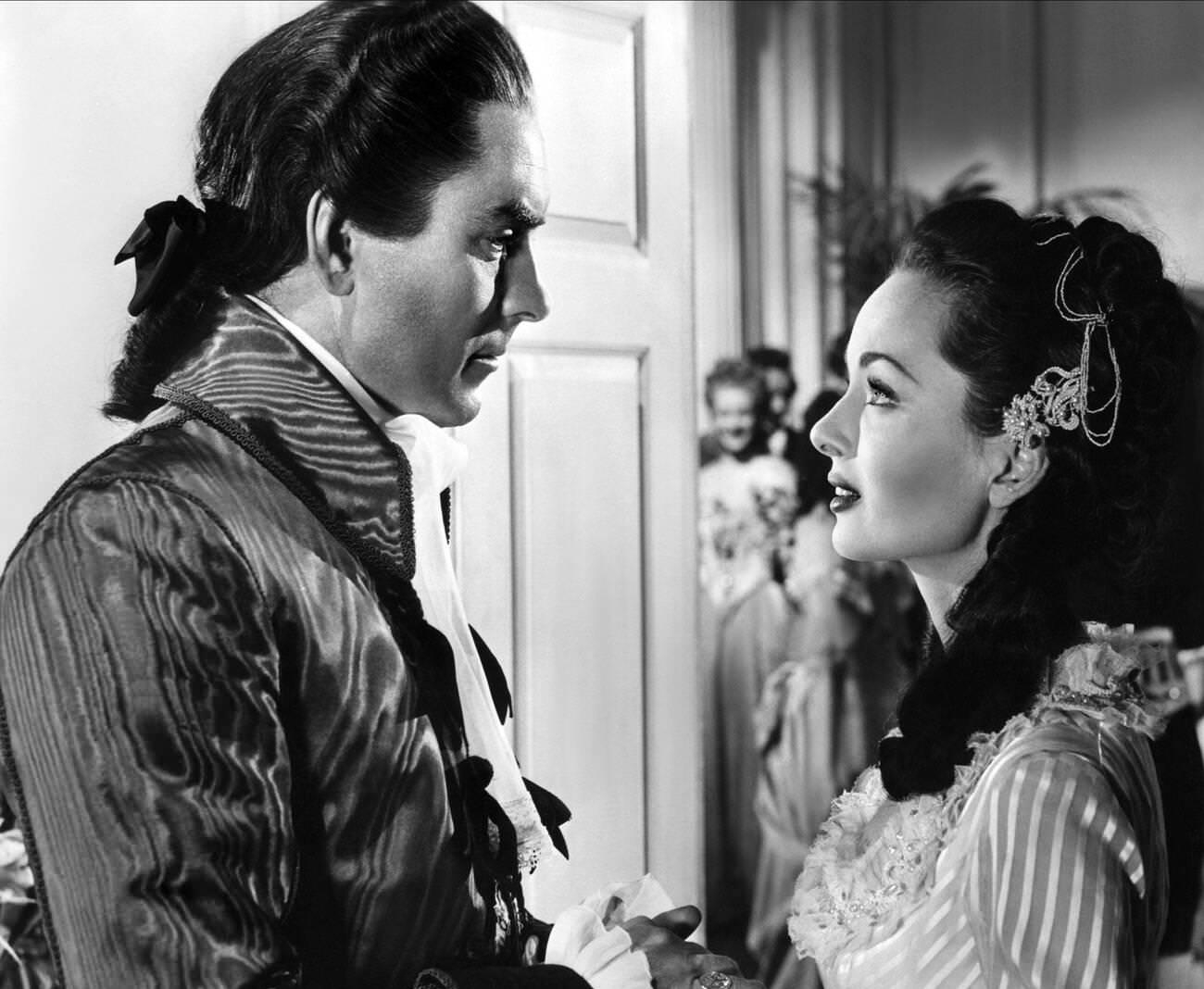 Tyrone Power And Ann Blyth In &Amp;Quot;The House In The Square&Amp;Quot;, 1951.