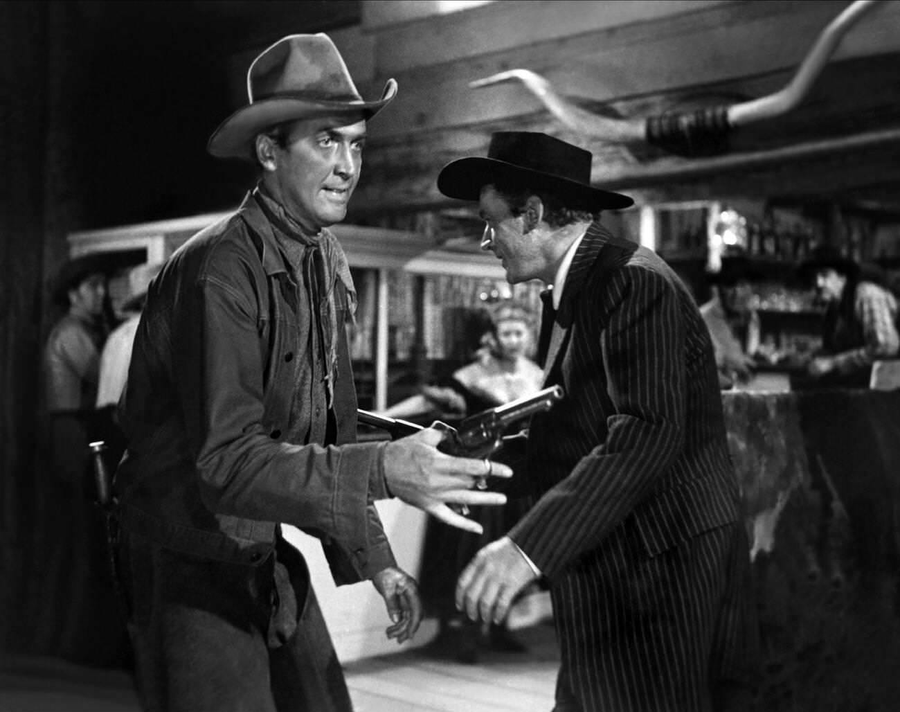James Stewart And Arthur Kennedy In 'Bend Of The River', 1952.