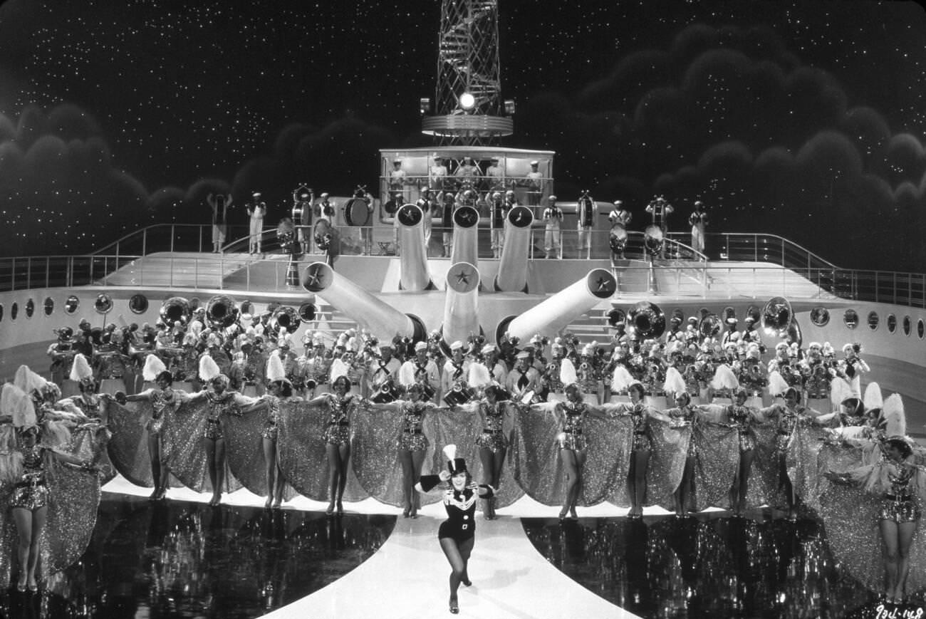 Dancing Ladies, Eleanor Powell, Naval, Singing, Military, Show Girls, Cannons, Guns, And Weapons, ‘Born To Dance’, 1936.