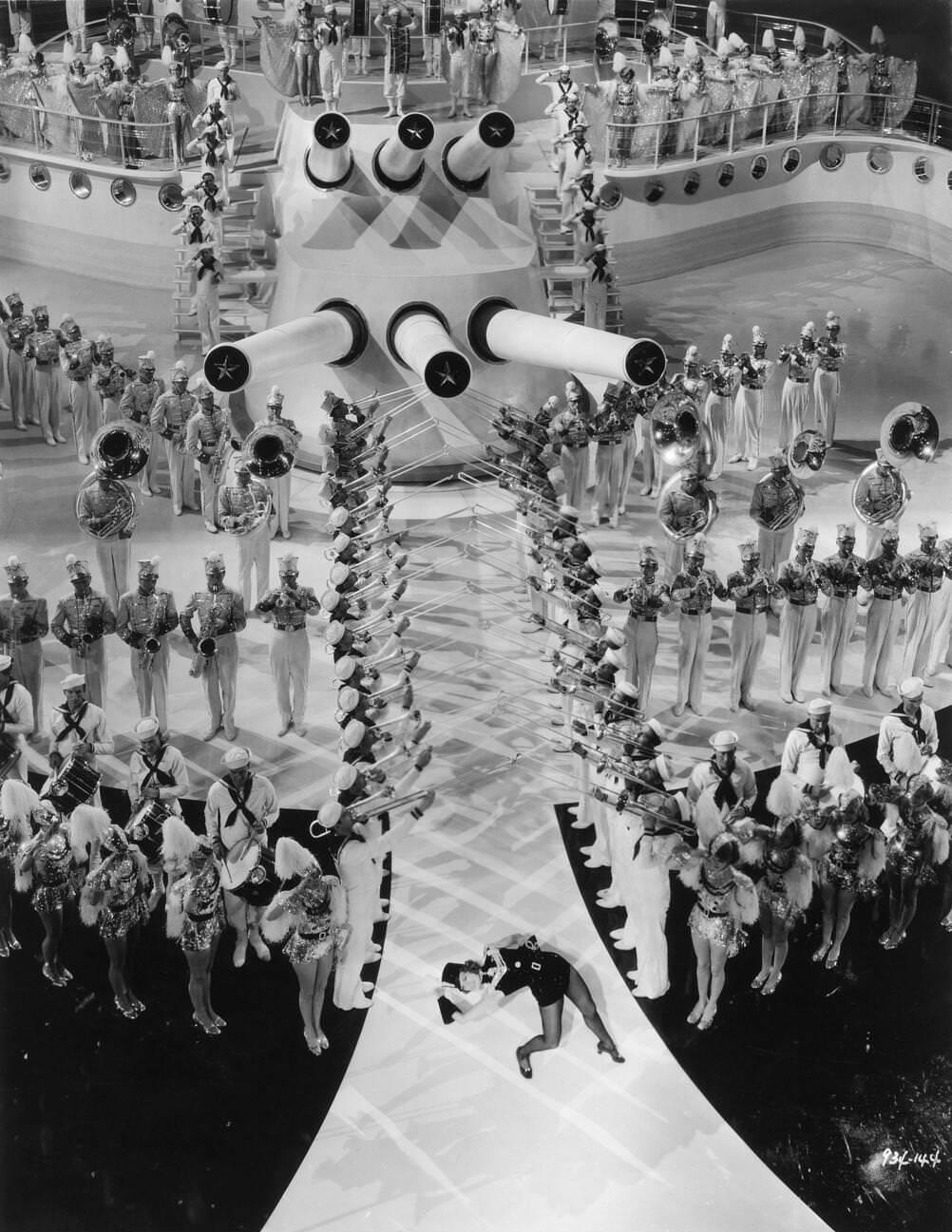 Eleanor Powell With Chorus Girls And Boys In A Spectacular Navy-Themed Production Number, &Amp;Quot;Swinging The Jinx Away&Amp;Quot; In ‘Born To Dance’, 1936.
