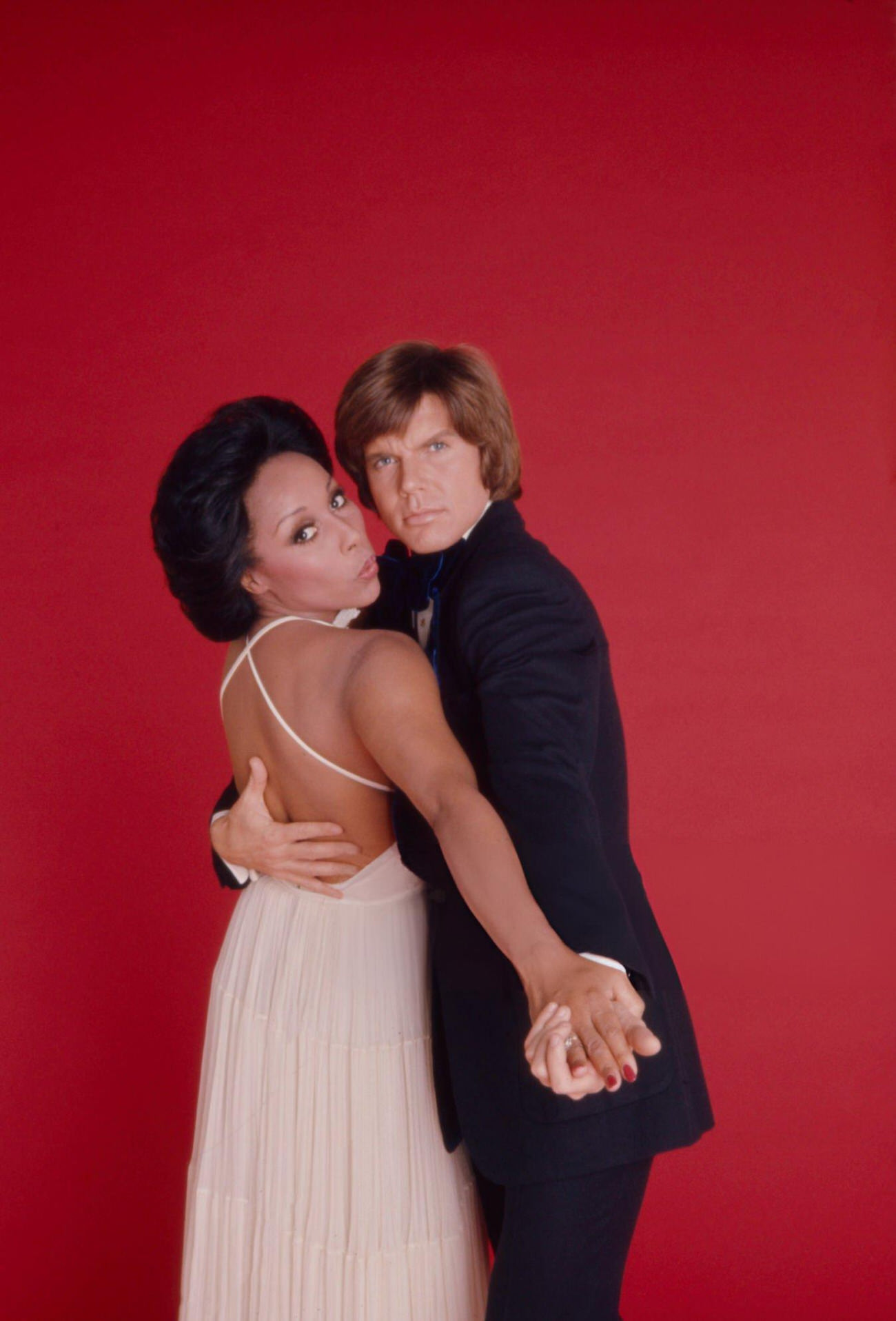 Diahann Carroll And John Davidson Promotional Photo For 'The 1975 Fashion Awards', 1975.