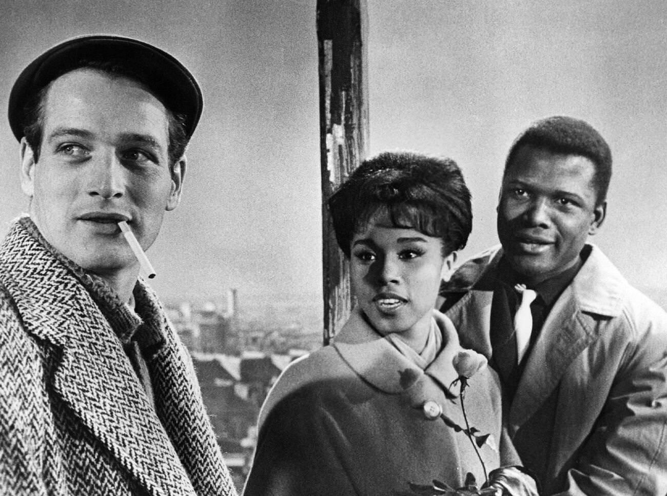 Diahann Carroll And Sidney Poitier In 'Paris Blues', 1961.