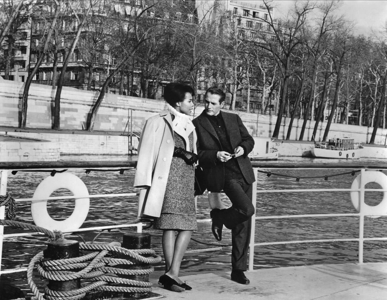 Sidney Poitier And Diahann Carroll In 'Paris Blues', 1961.