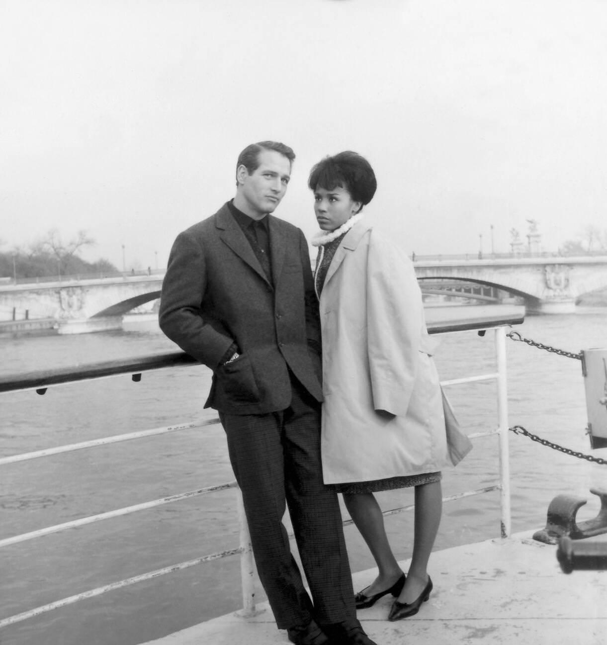 Diahann Carroll And Paul Newman In 'Paris Blues', 1961.