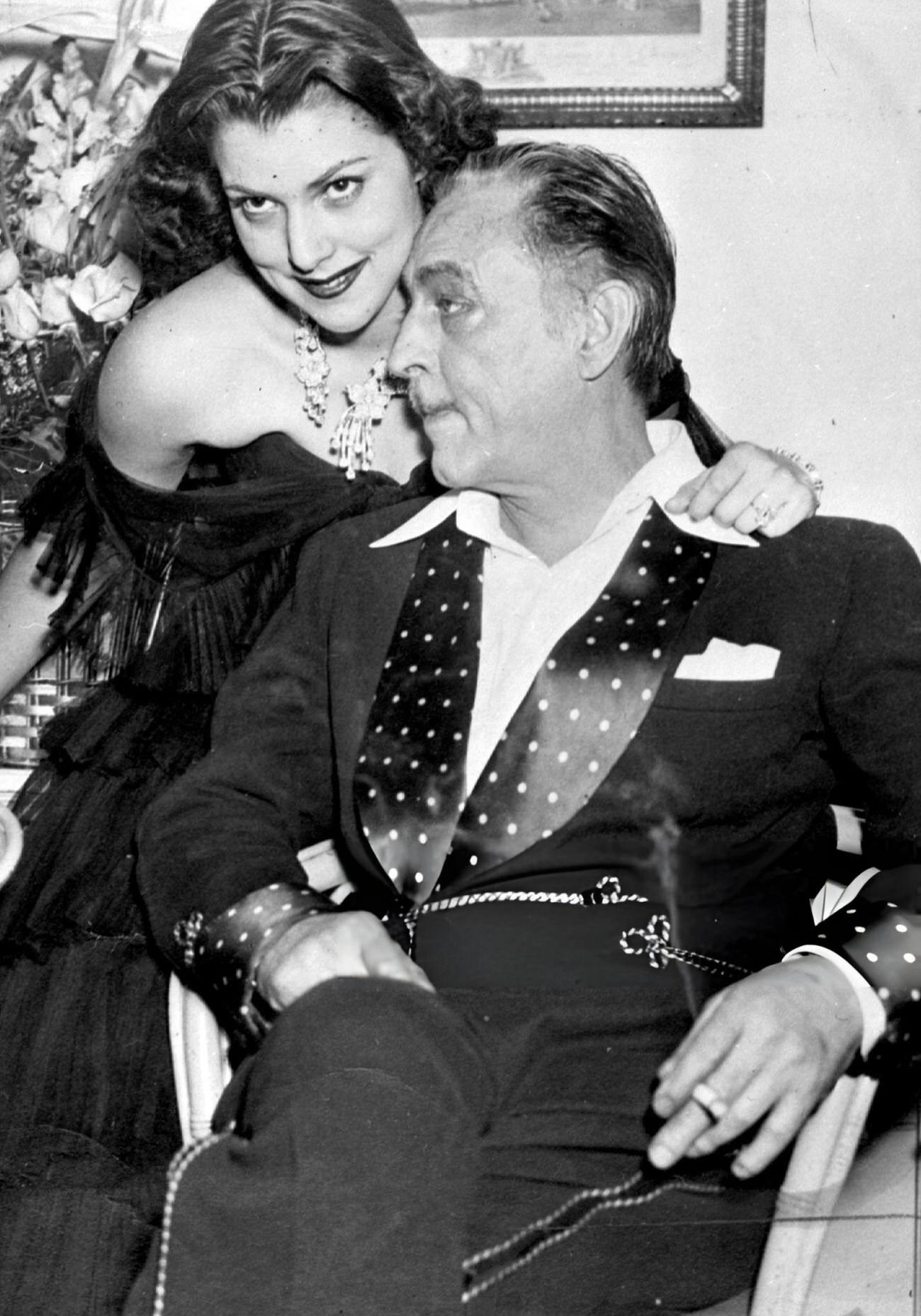 John Barrymore And His Daughter Diana, 1940S