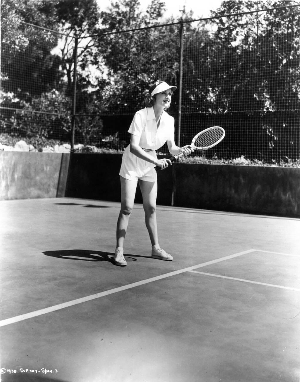 Carole Lombard Playing Tennis, 1939.