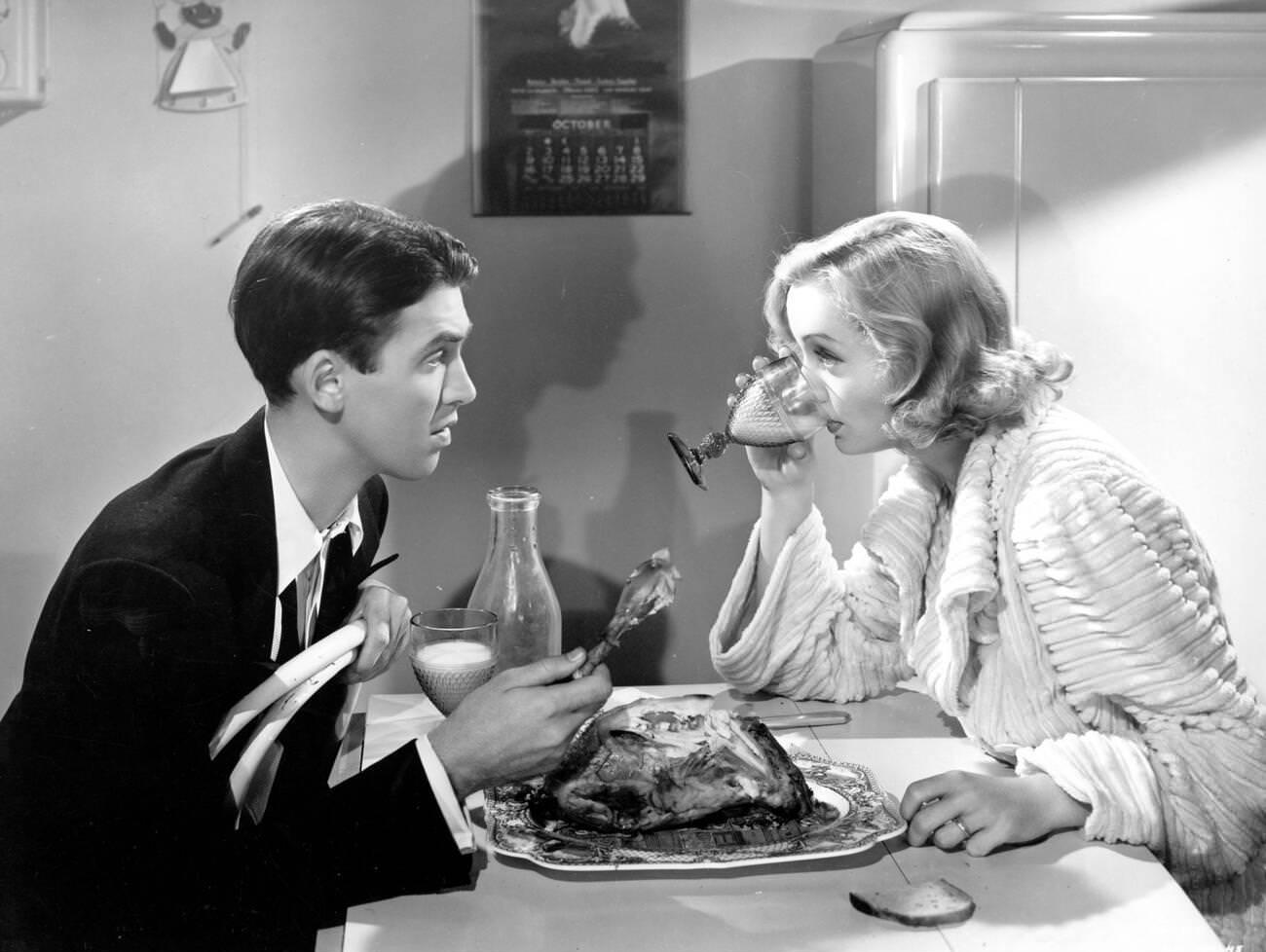 James Stewart, Carole Lombard In 'Made For Each Other', 1939.