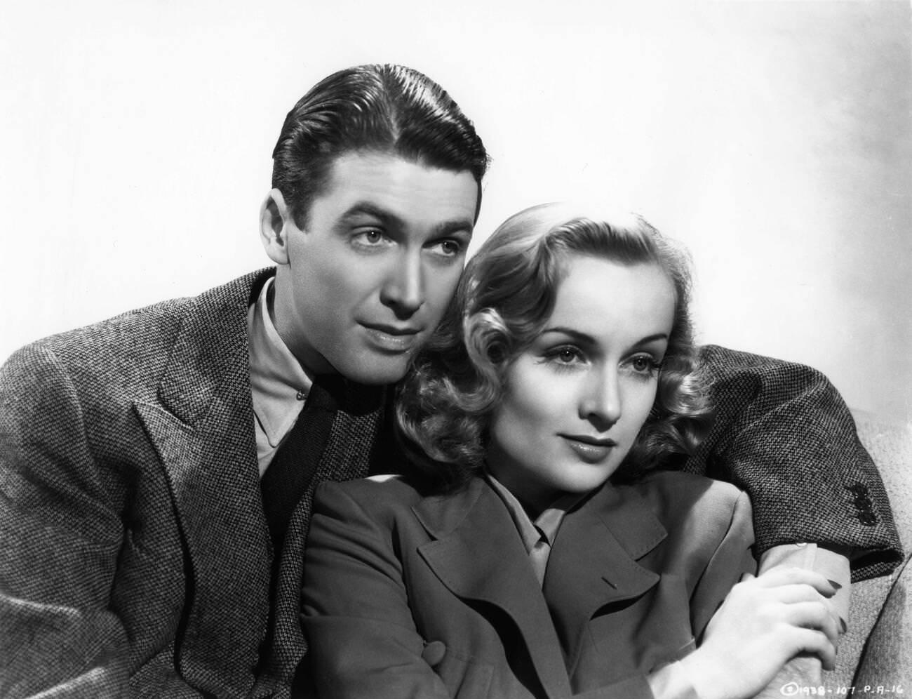 James Stewart And Carole Lombard In 'Made For Each Other', 1939.