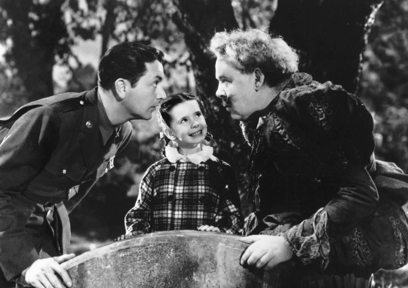 Robert Young, Margaret O'Brien, And Charles Laughton In ‘The Canterville Ghost’, 1944.