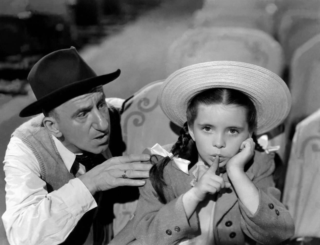 Jimmy Durante And Margaret O'Brien In ‘Music For Millions’, 1944.