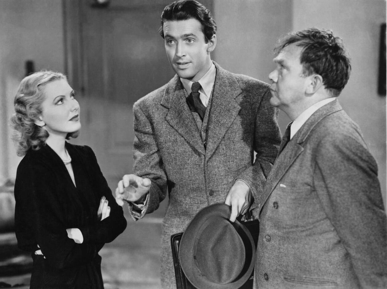 Jean Arthur, James Stewart, And Thomas Mitchell On The Set Of ‘Mr. Smith Goes To Washington’, 1939.